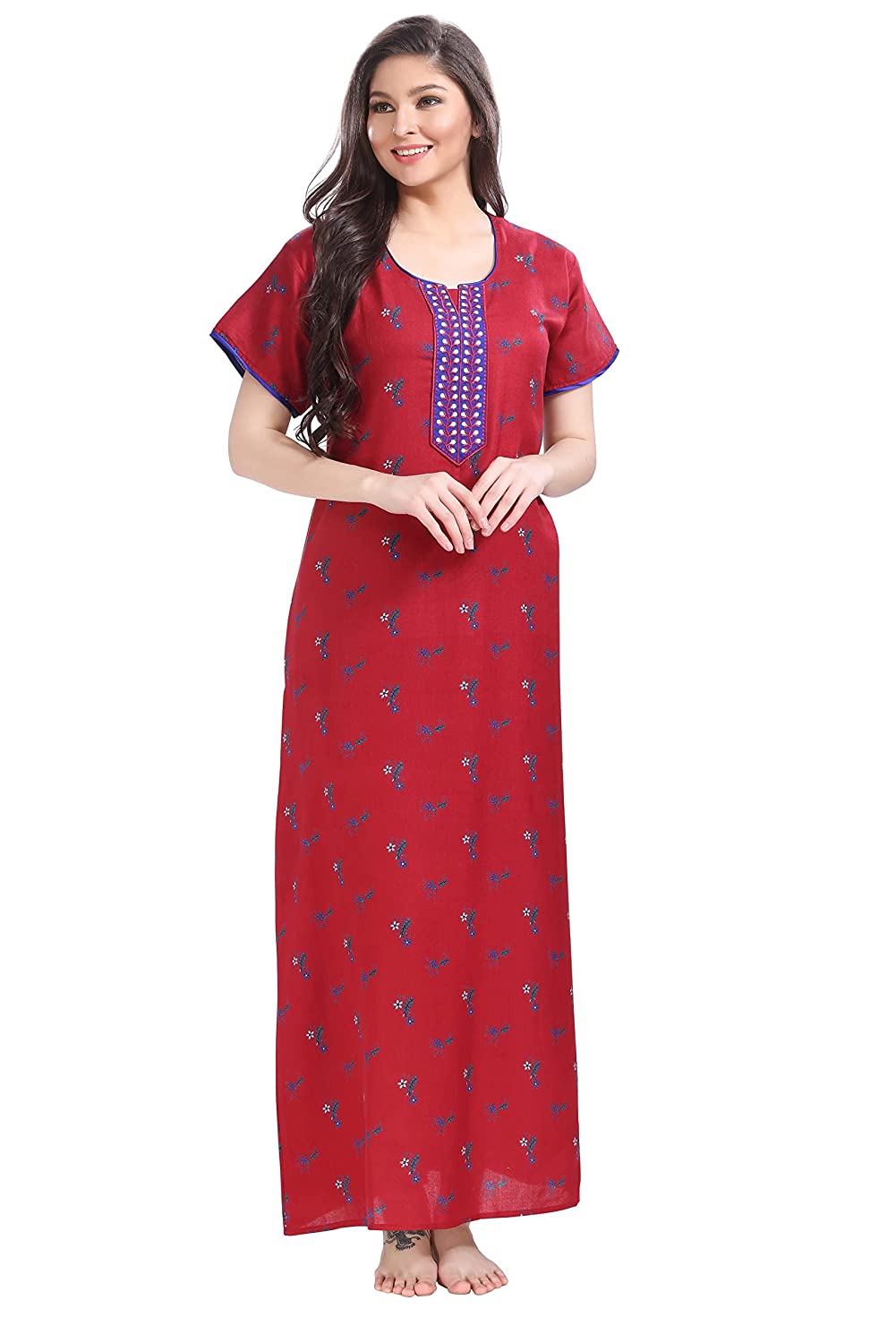 PIU Womens Front Open Premium Cotton Nighty Gown  Pink Buy PIU Womens  Front Open Premium Cotton Nighty Gown  Pink Online at Best Price in India   Nykaa