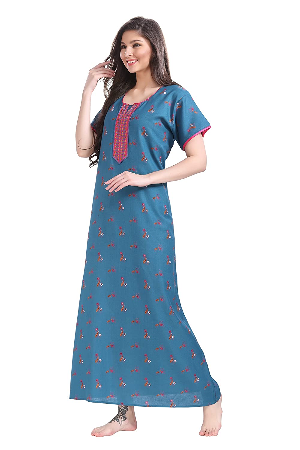 Printed Full Length Ladies Hosiery Cotton Nighty Gown, 18+, Free Size at Rs  500/piece in Mumbai