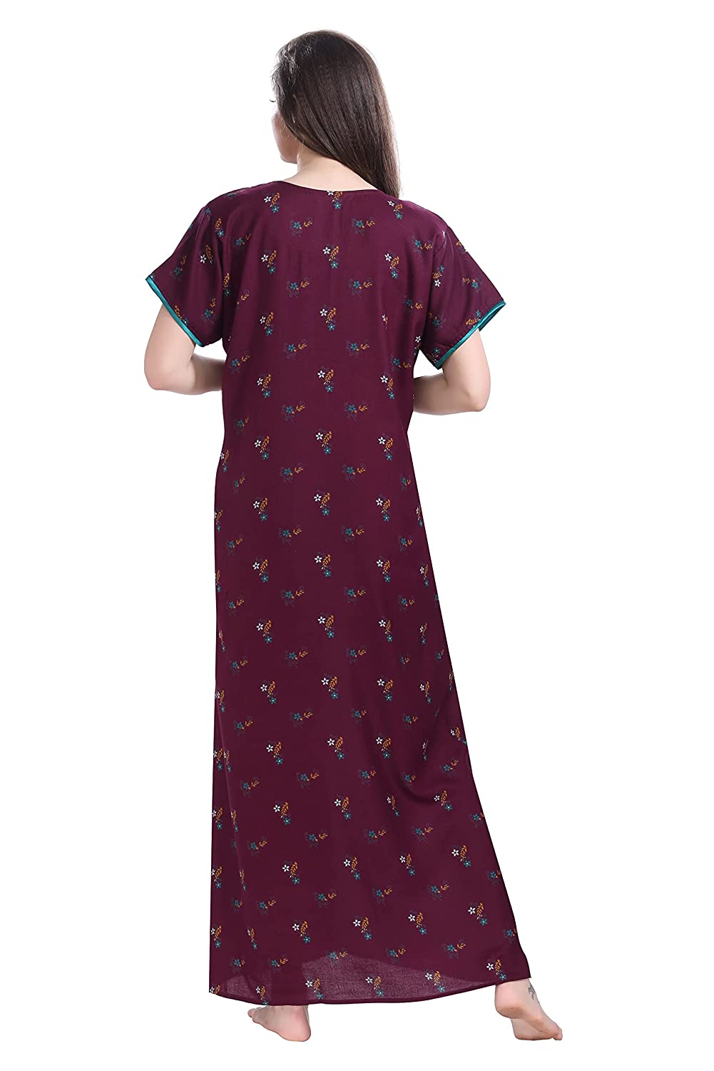 Womens Premium Cotton Symmetric Printed Night Gown  Designer mart